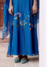 Sapphire Floral Anarkali Set