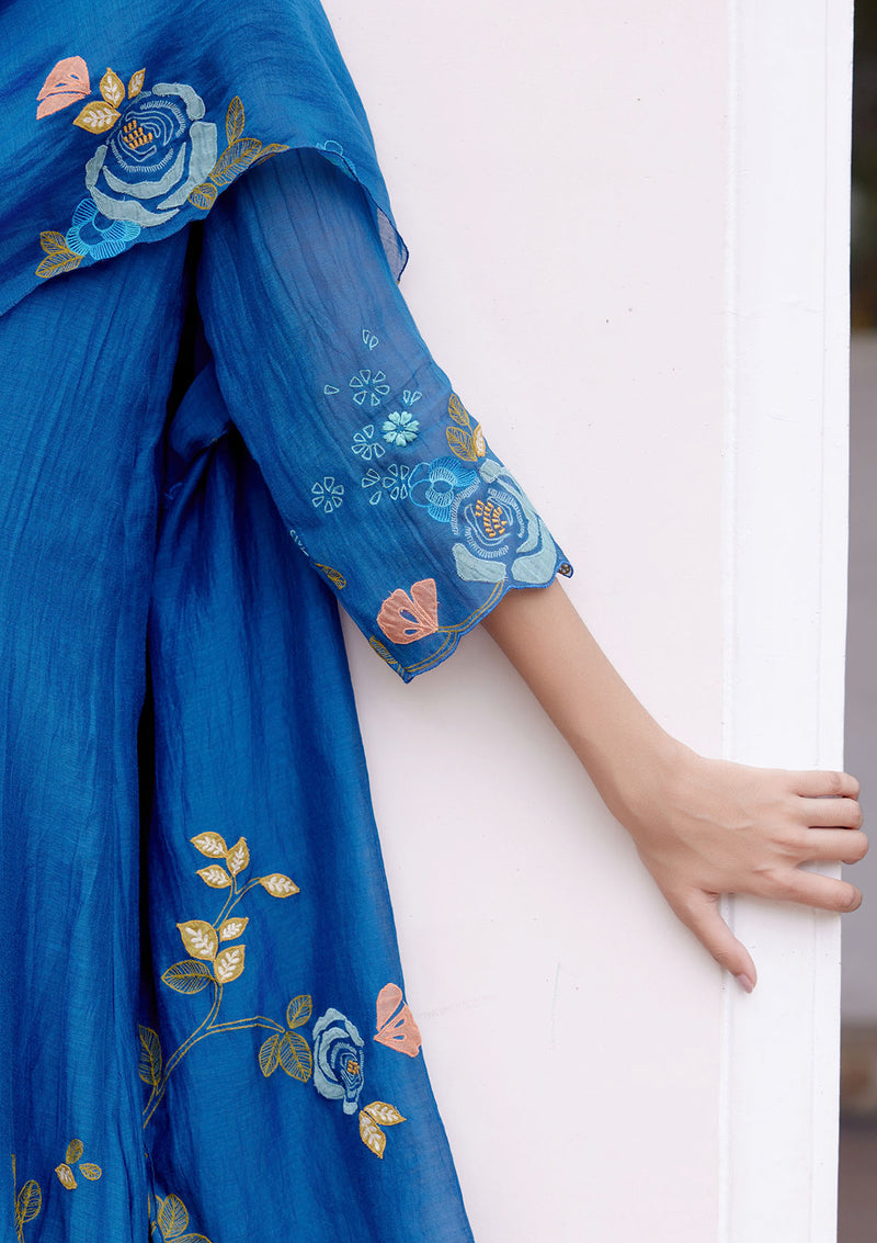 Sapphire Floral Anarkali Set