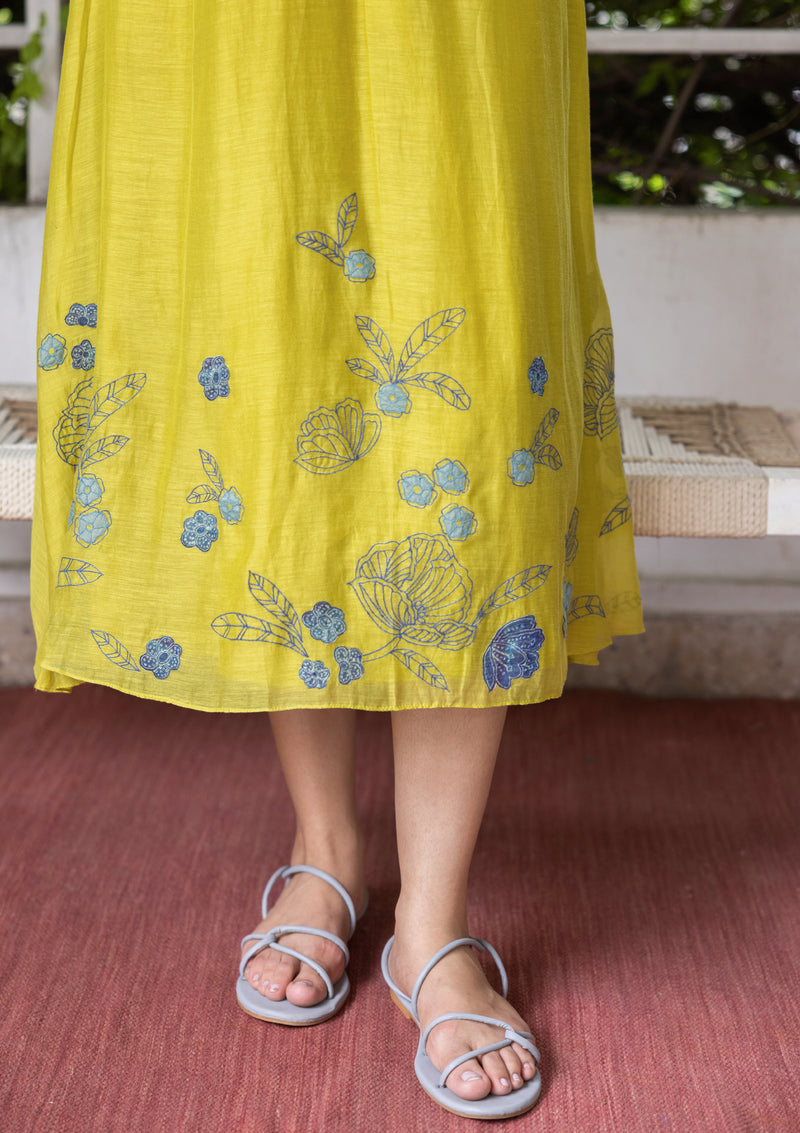 LIME APPLIQUE DRESS