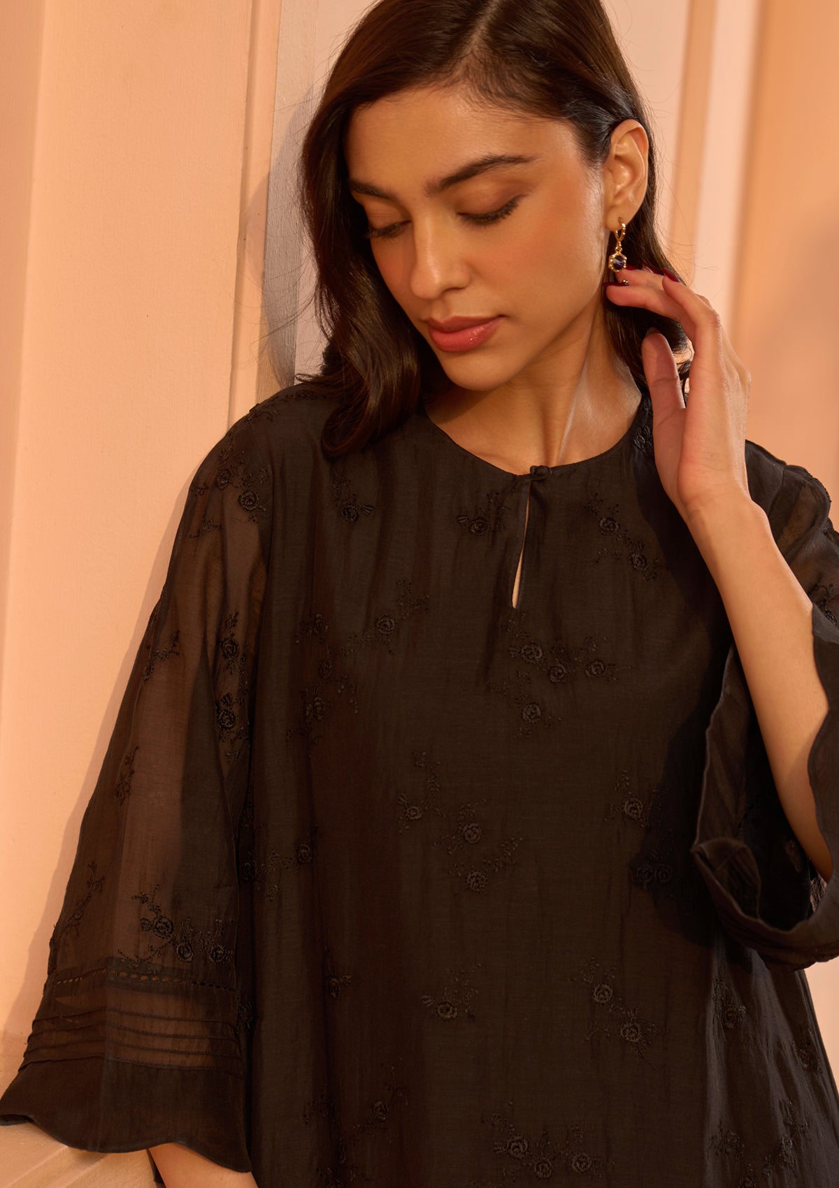 Noir Thread Embroidered Co-ord Set