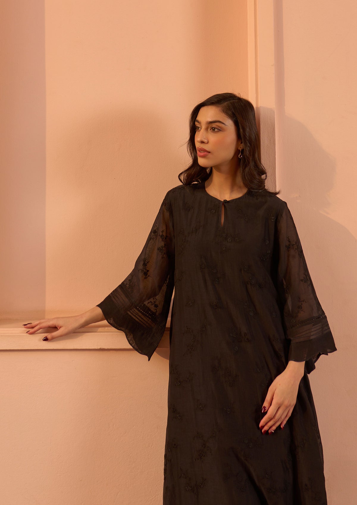 Noir Thread Embroidered Co-ord Set