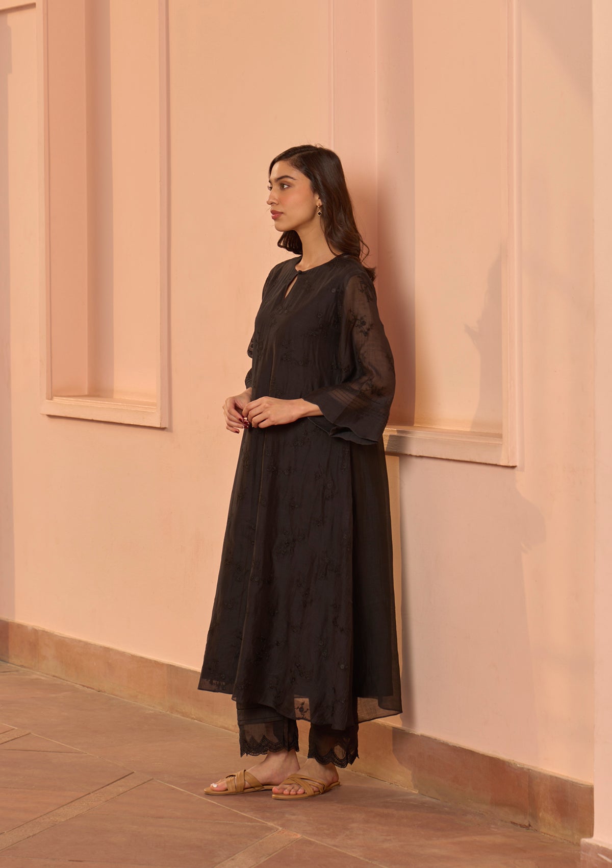 Noir Thread Embroidered Co-ord Set