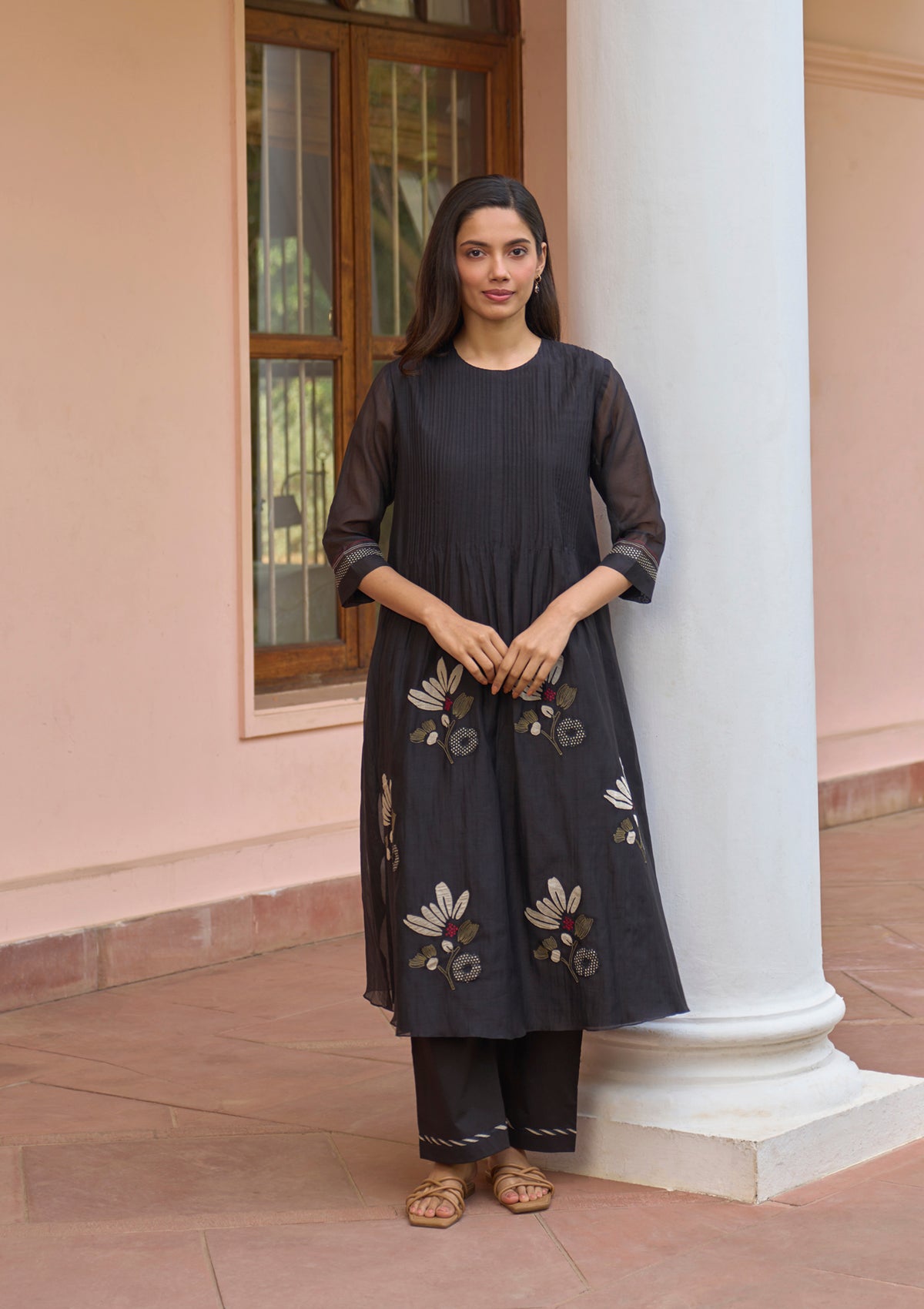 Noir Pintuck Co-ord Set