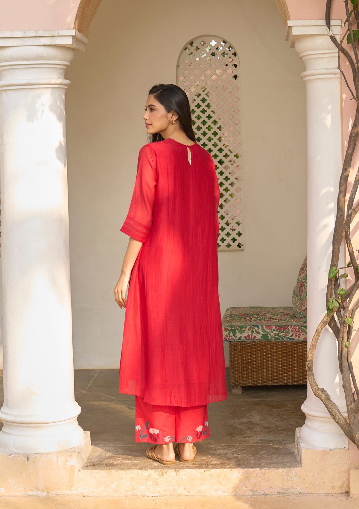 Cherry Red Applique Co-ord Set