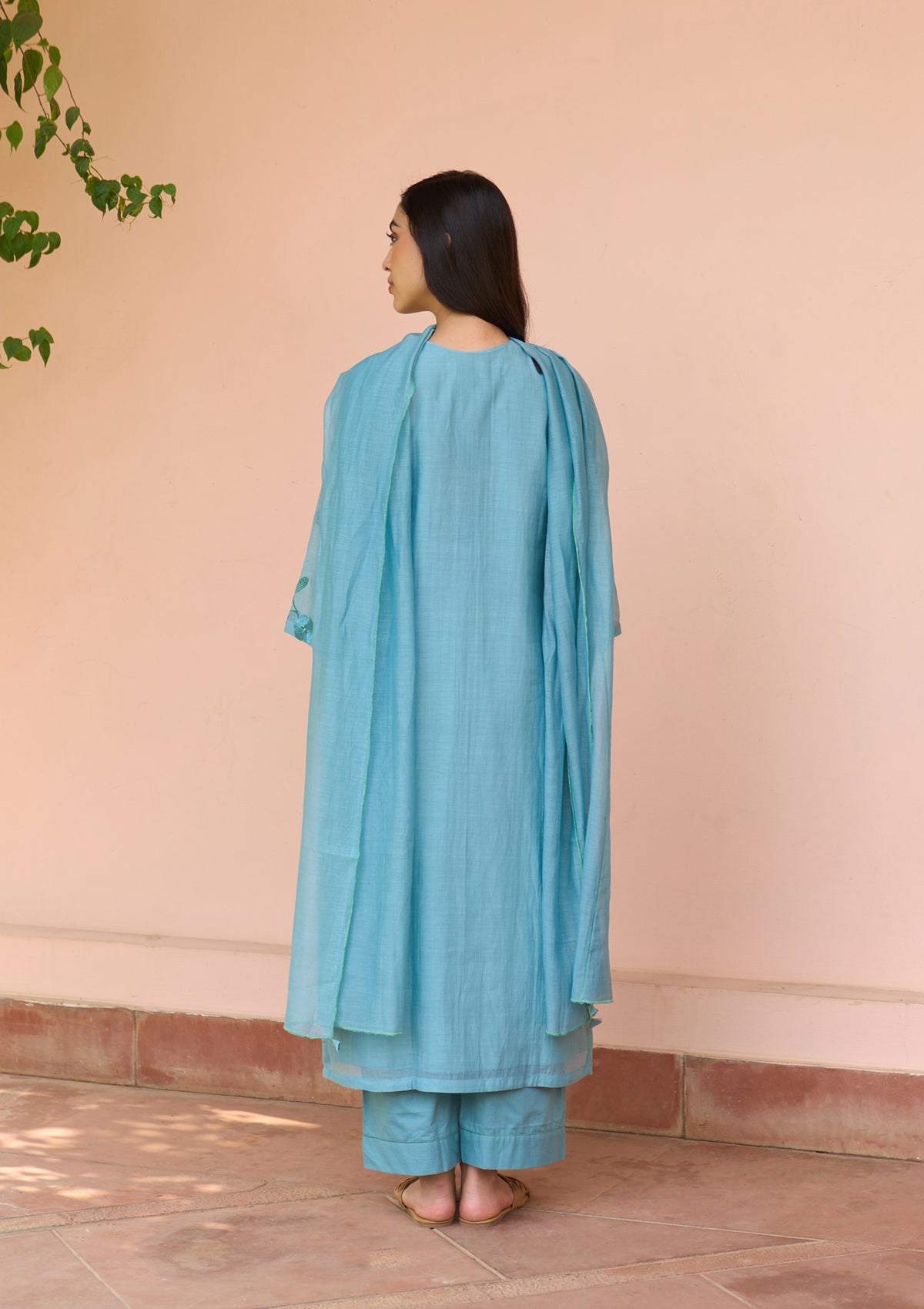 Powder Blue Embroidered Kurta Set