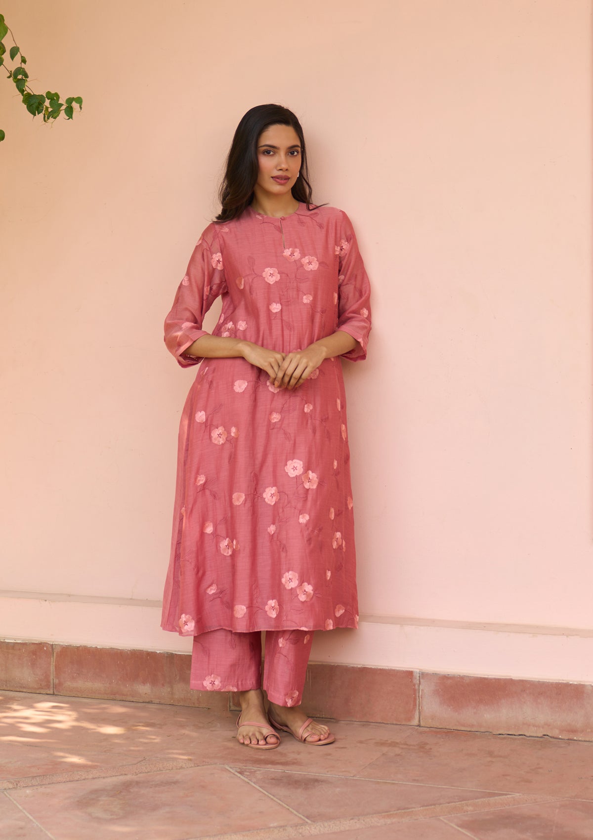 Hibiscus Embroidered Co-ord Set