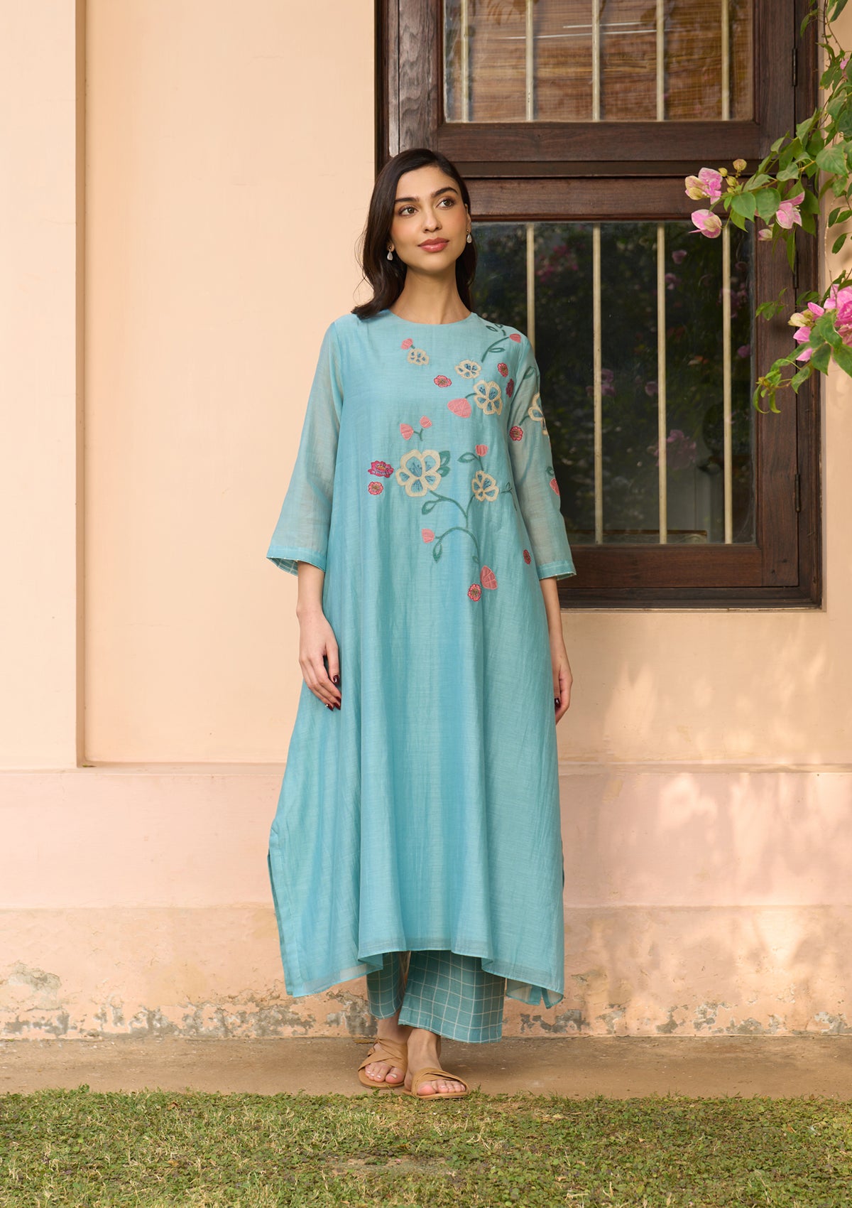 Powder Blue Applique Co-ord Set