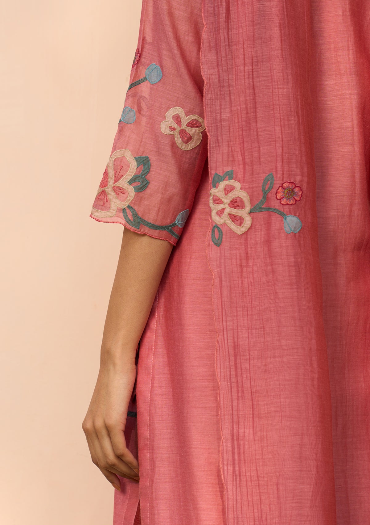 Hibiscus Applique Kurta Set
