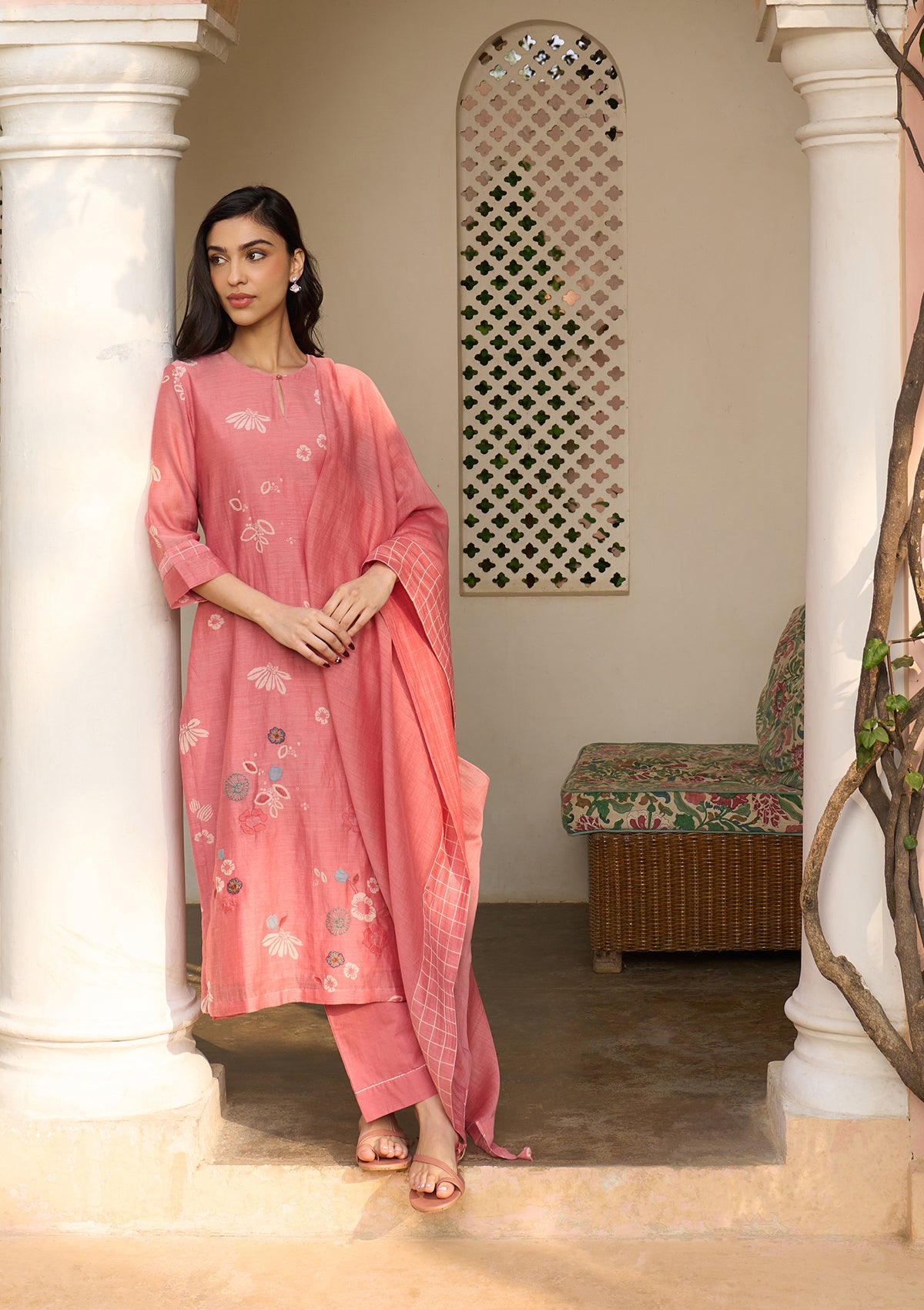Hibiscus Floral Kurta Set