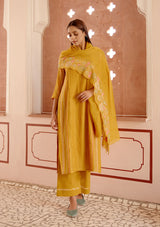 Ochre Floral Kurta Set