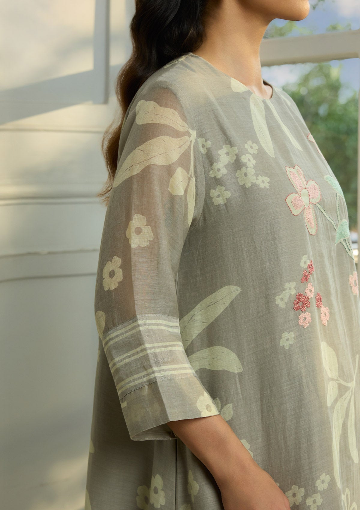 Slate Thread Embroidered Co-ord Set
