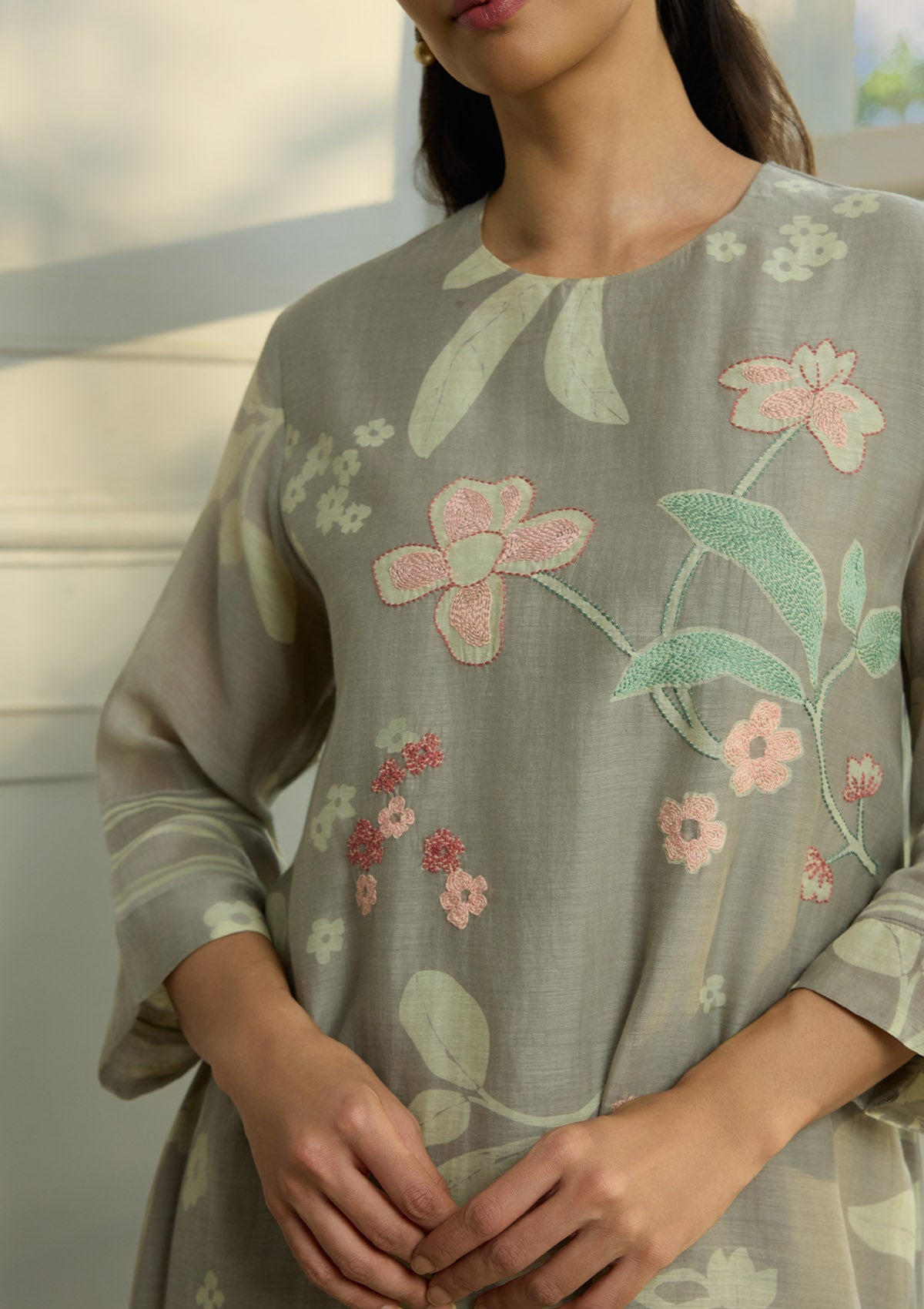 Slate Thread Embroidered Co-ord Set