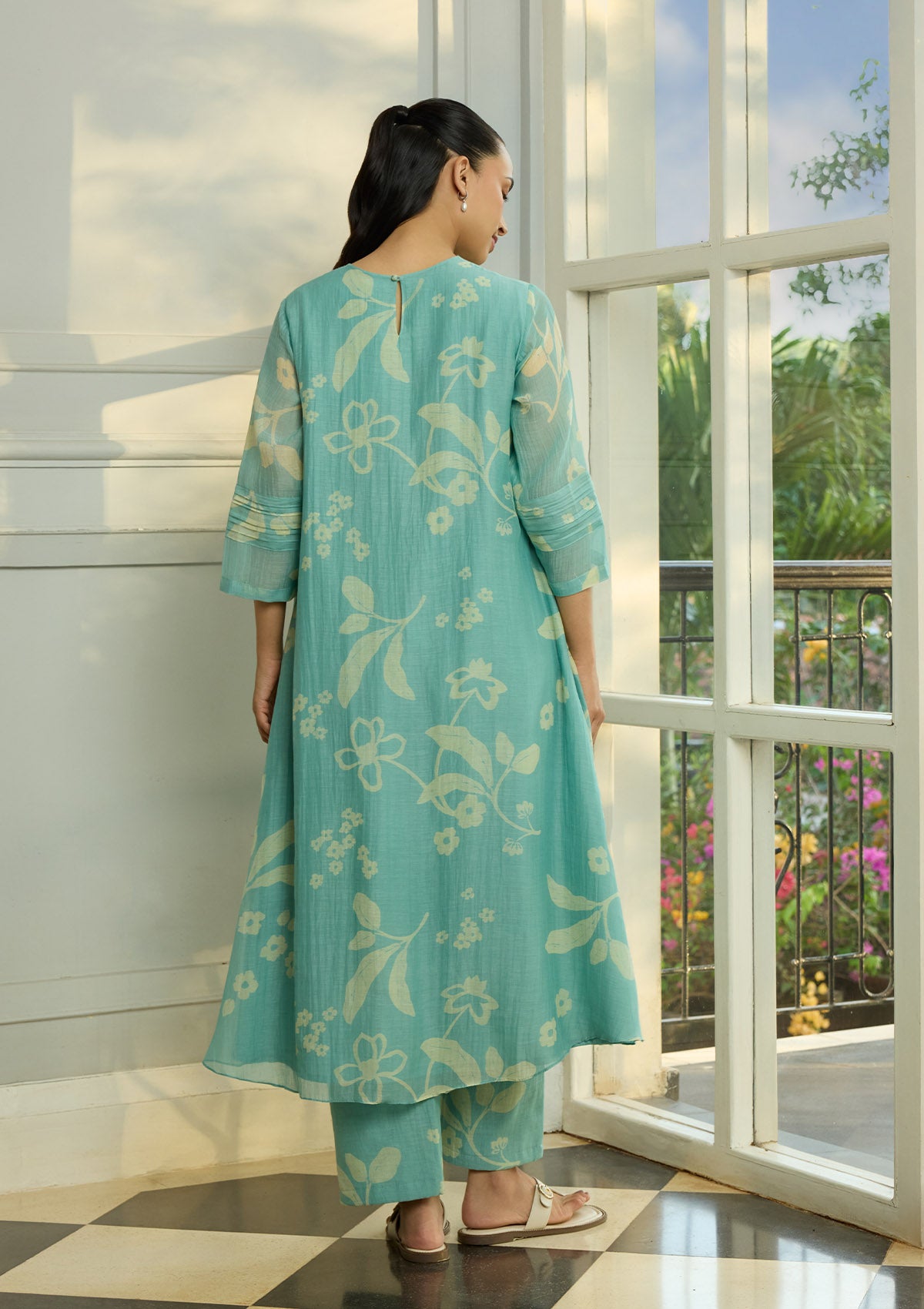 Aqua Pintuck Co-ord Set