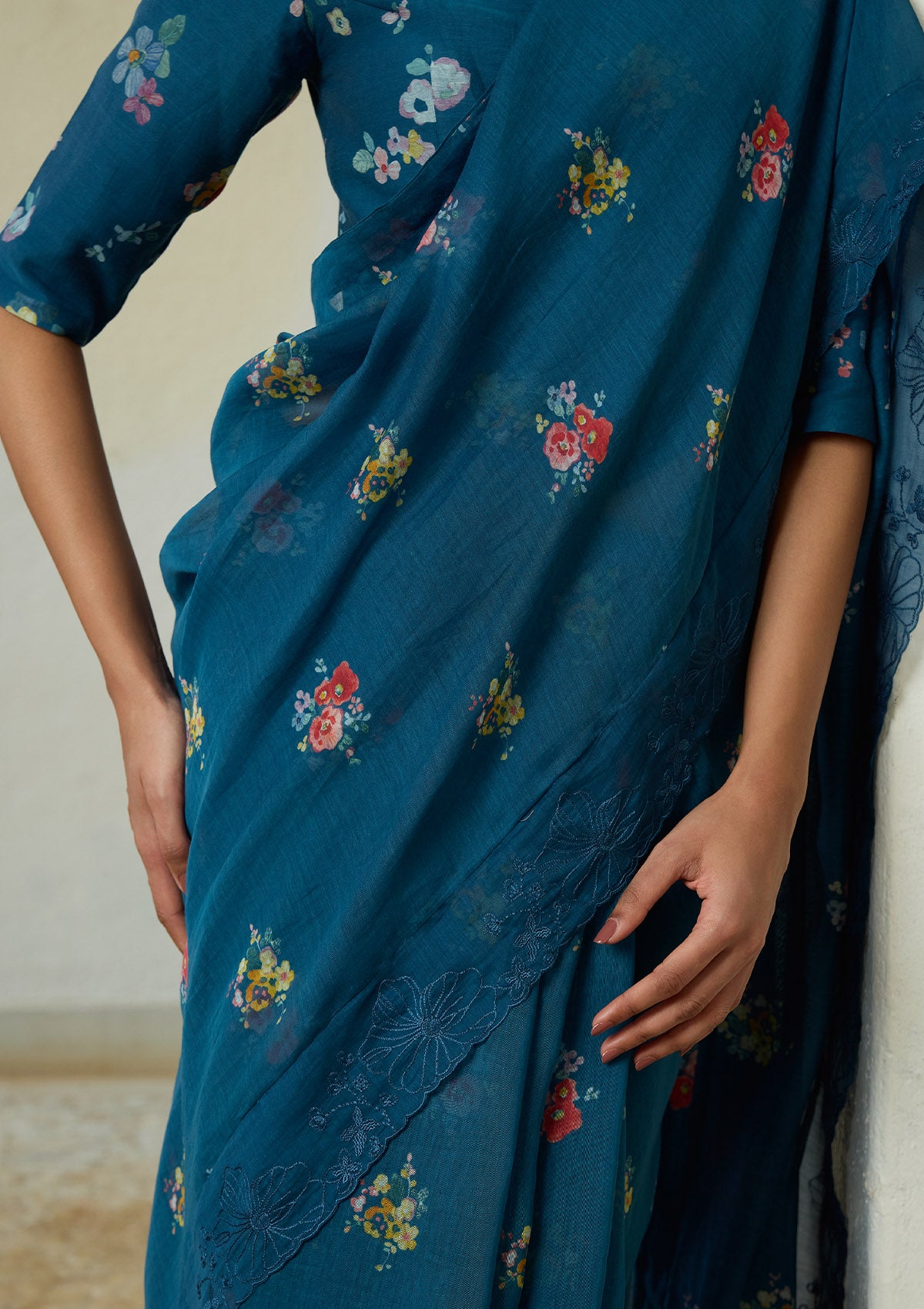 Sapphire Floral Saree