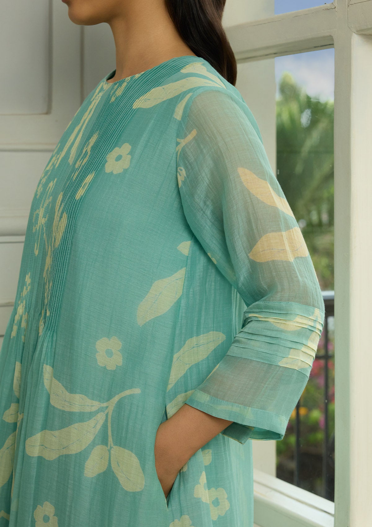 Aqua Pintuck Co-ord Set