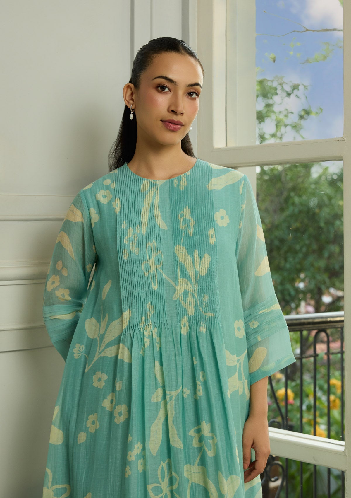 Aqua Pintuck Co-ord Set