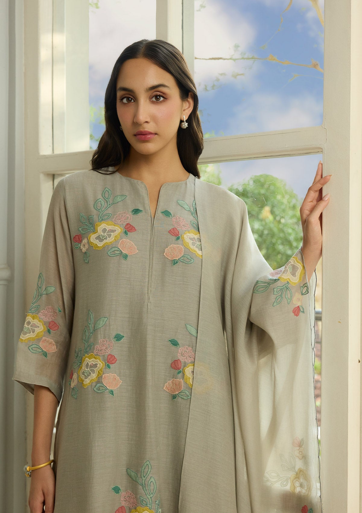 Slate Applique Kurta Set