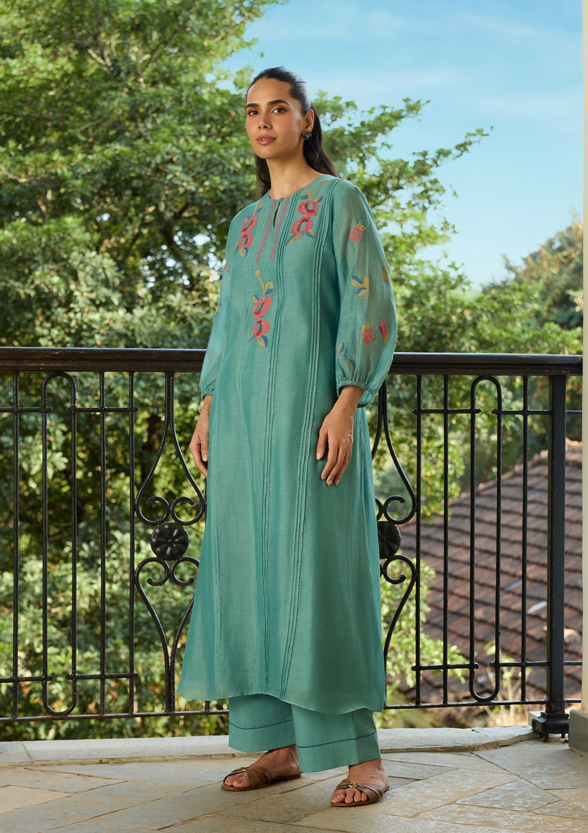 Aqua Applique Co-ord Set