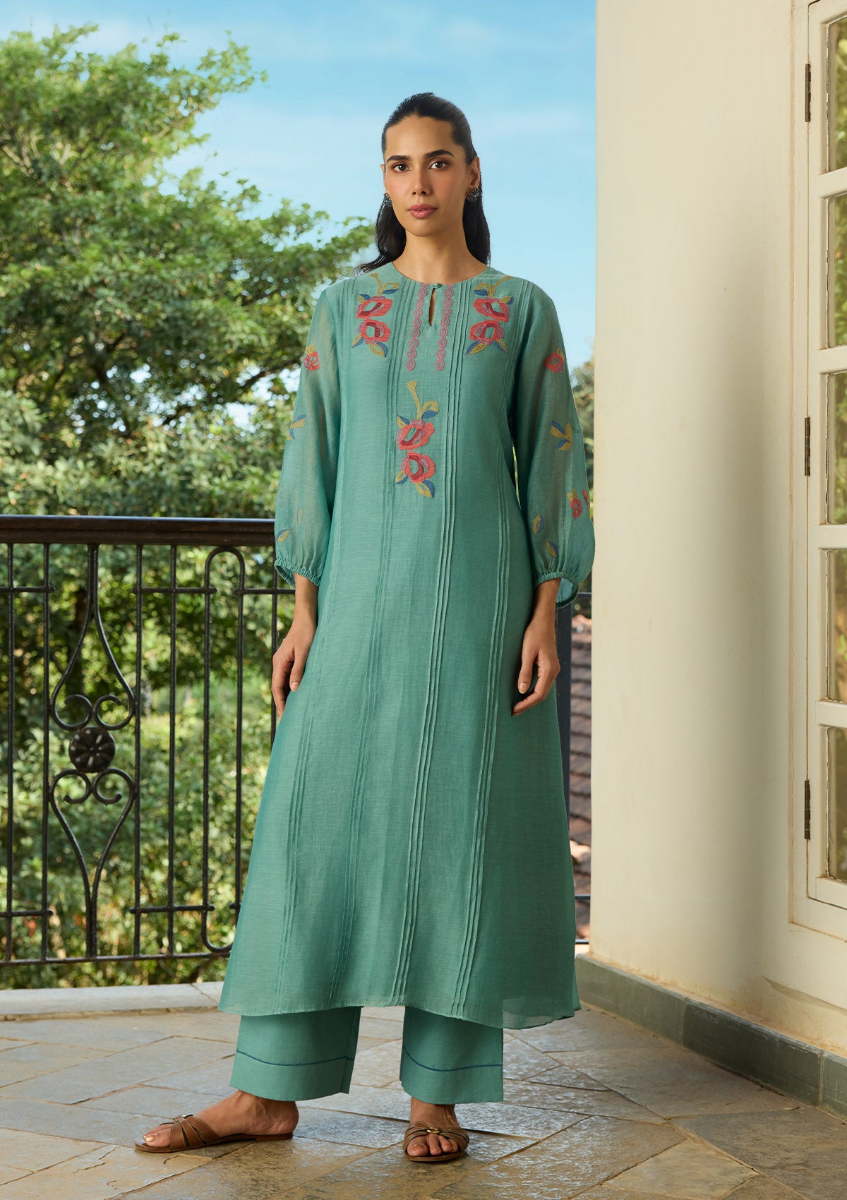 Aqua Applique Co-ord Set