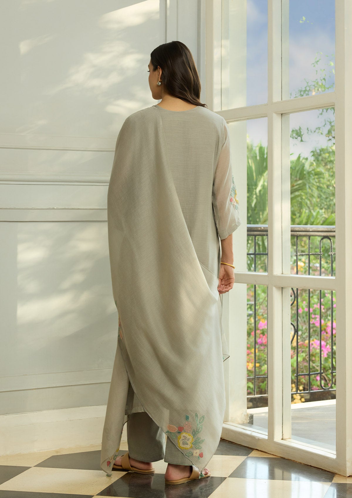 Slate Applique Kurta Set