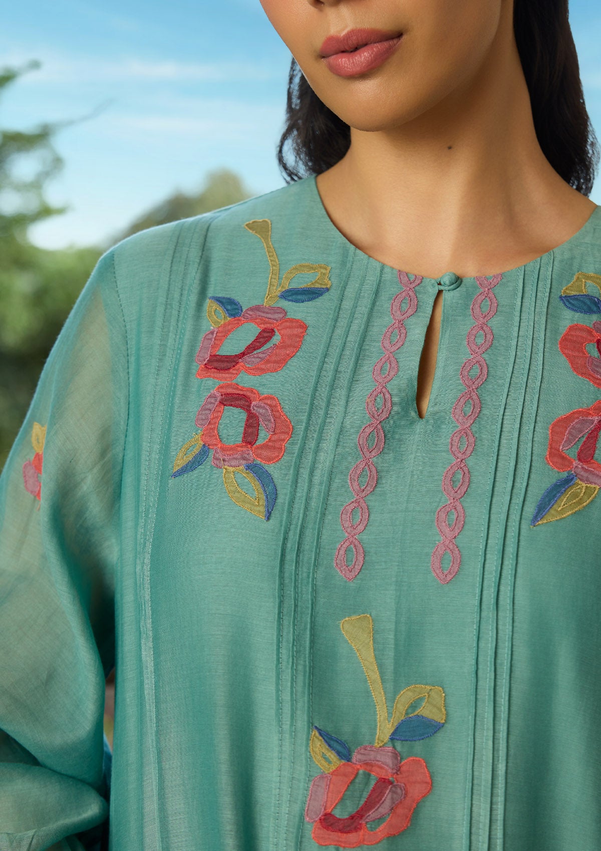 Aqua Applique Co-ord Set