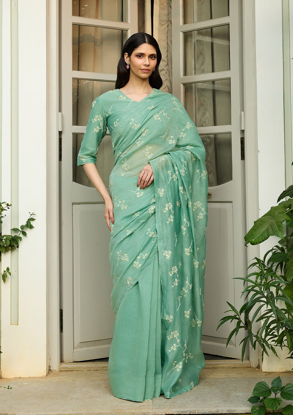 Verdant Embroidered Saree