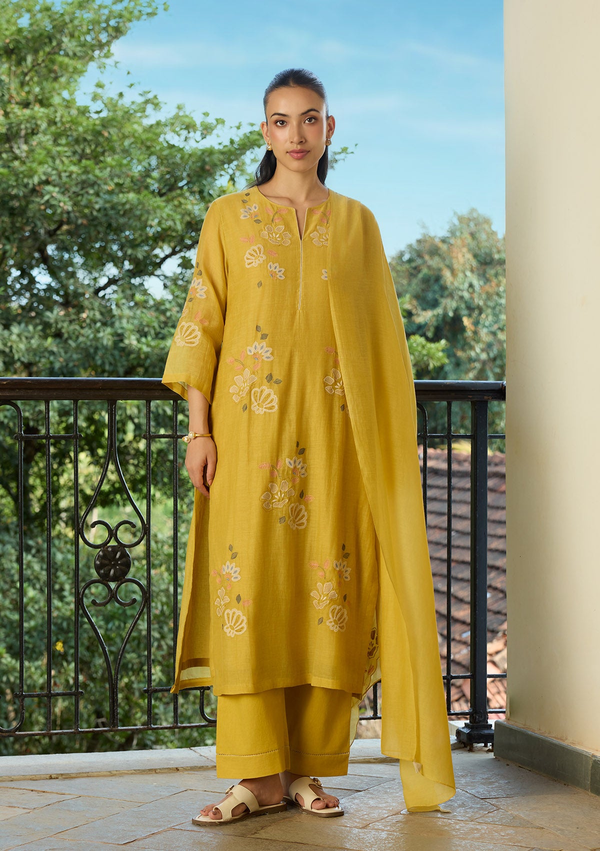 Marigold Applique Kurta Set