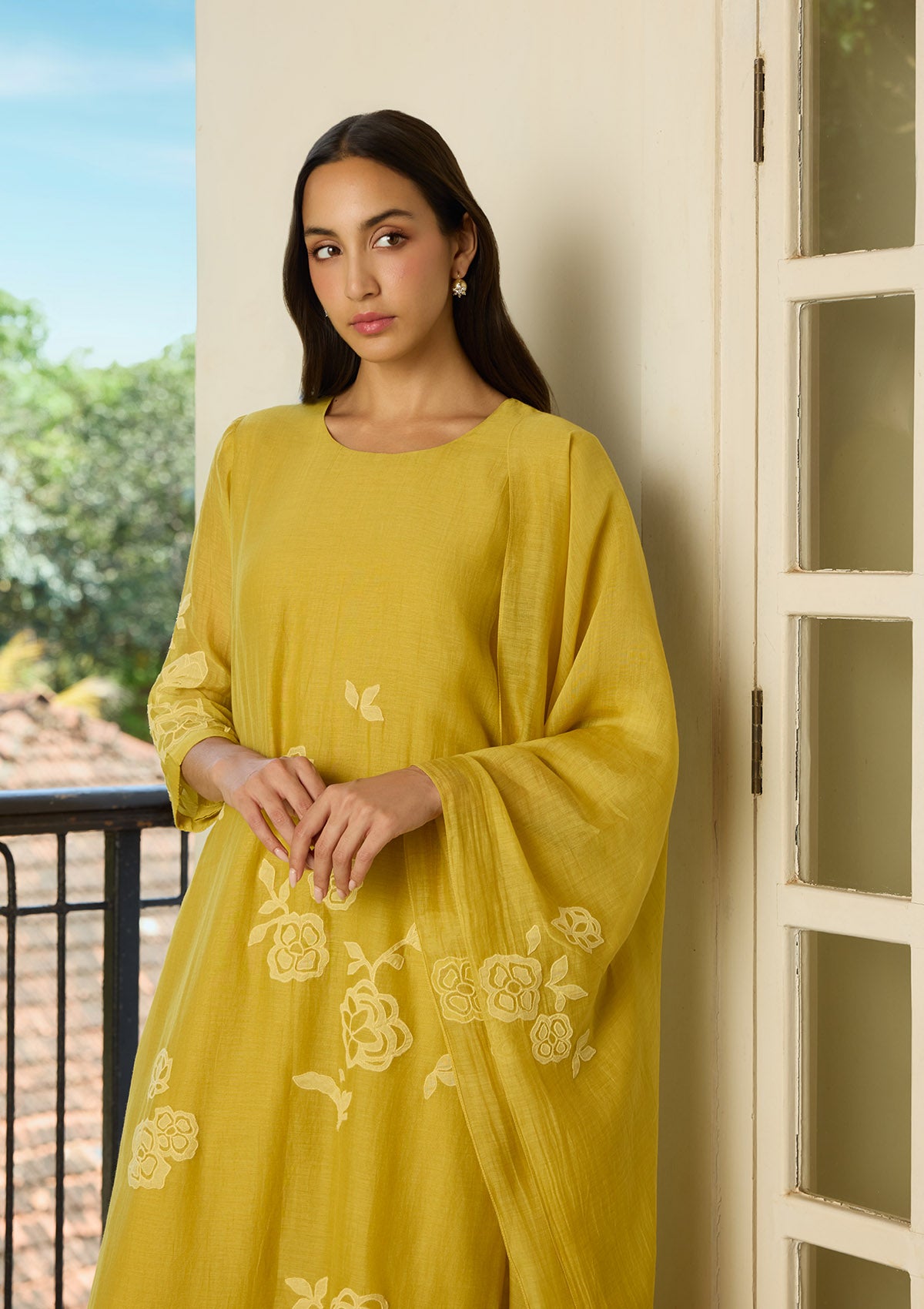 Marigold Applique Kurta Set