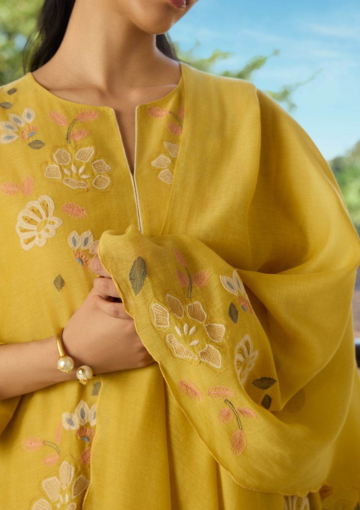 Marigold Applique Kurta Set