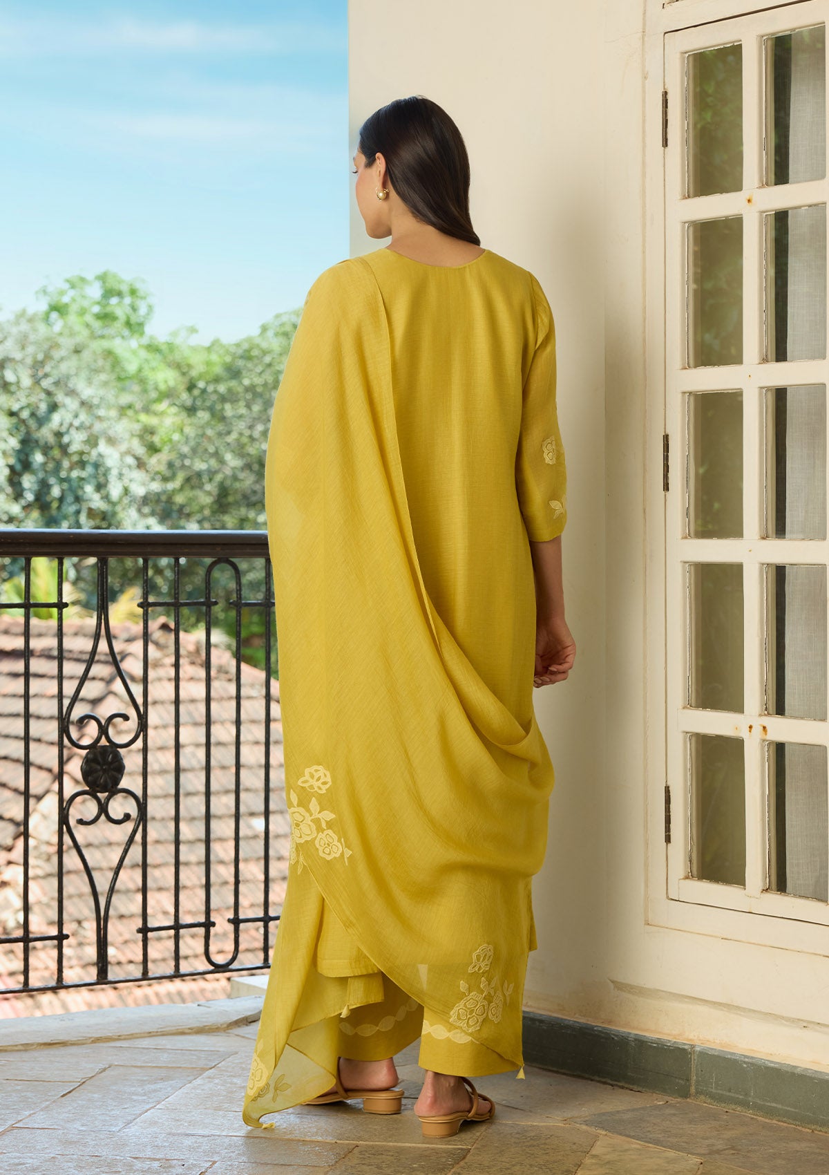 Marigold Applique Kurta Set