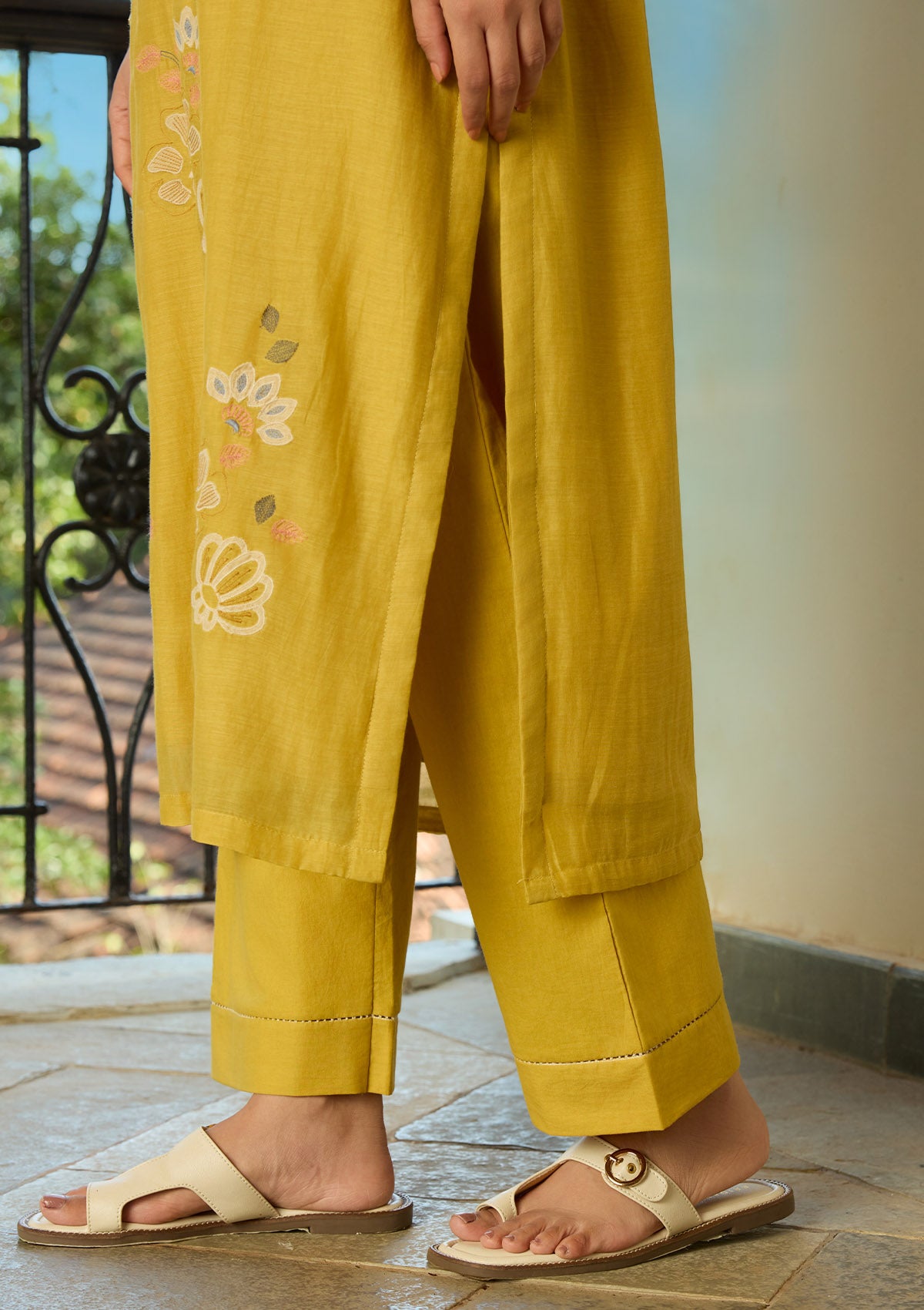 Marigold Applique Kurta Set