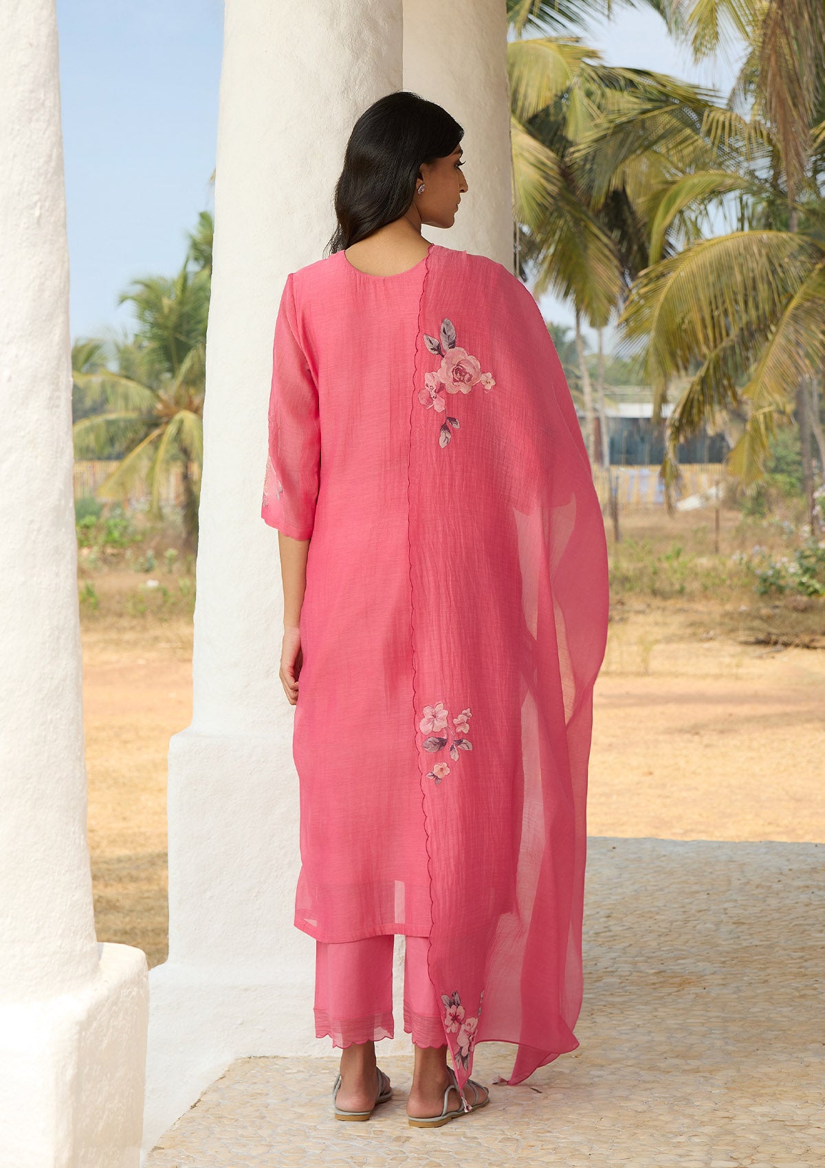 Rose Applique Kurta Set