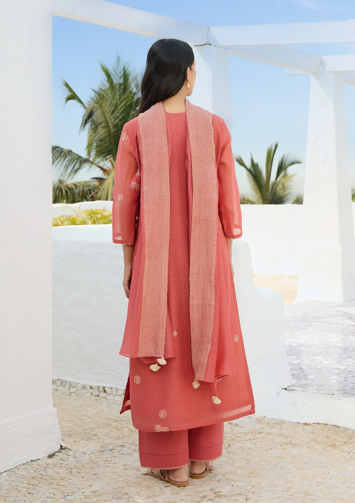Hibiscus Applique Kurta Set
