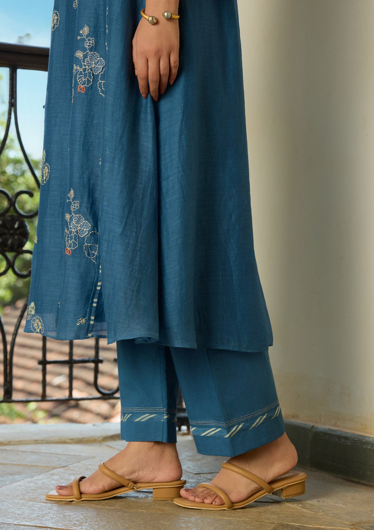 Indigo Thread Embroidered  Co-ord Set