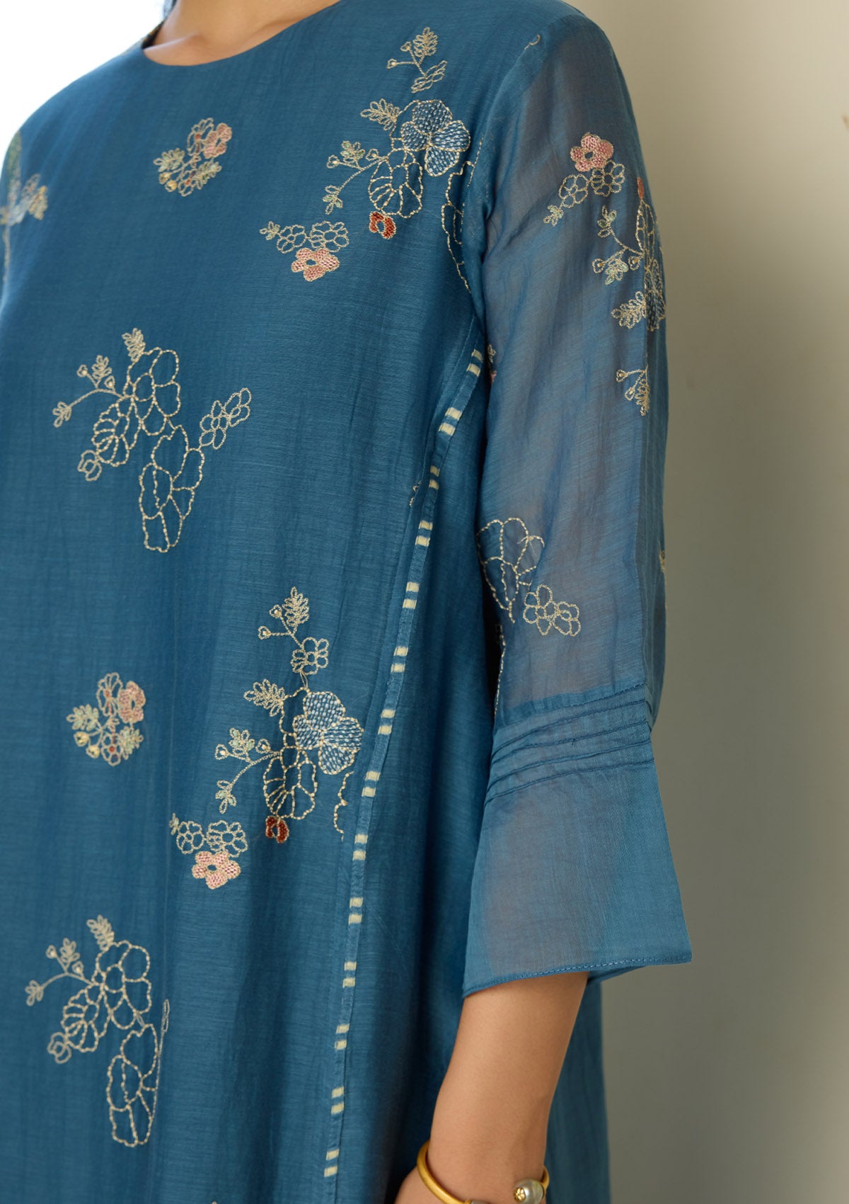 Indigo Thread Embroidered  Co-ord Set