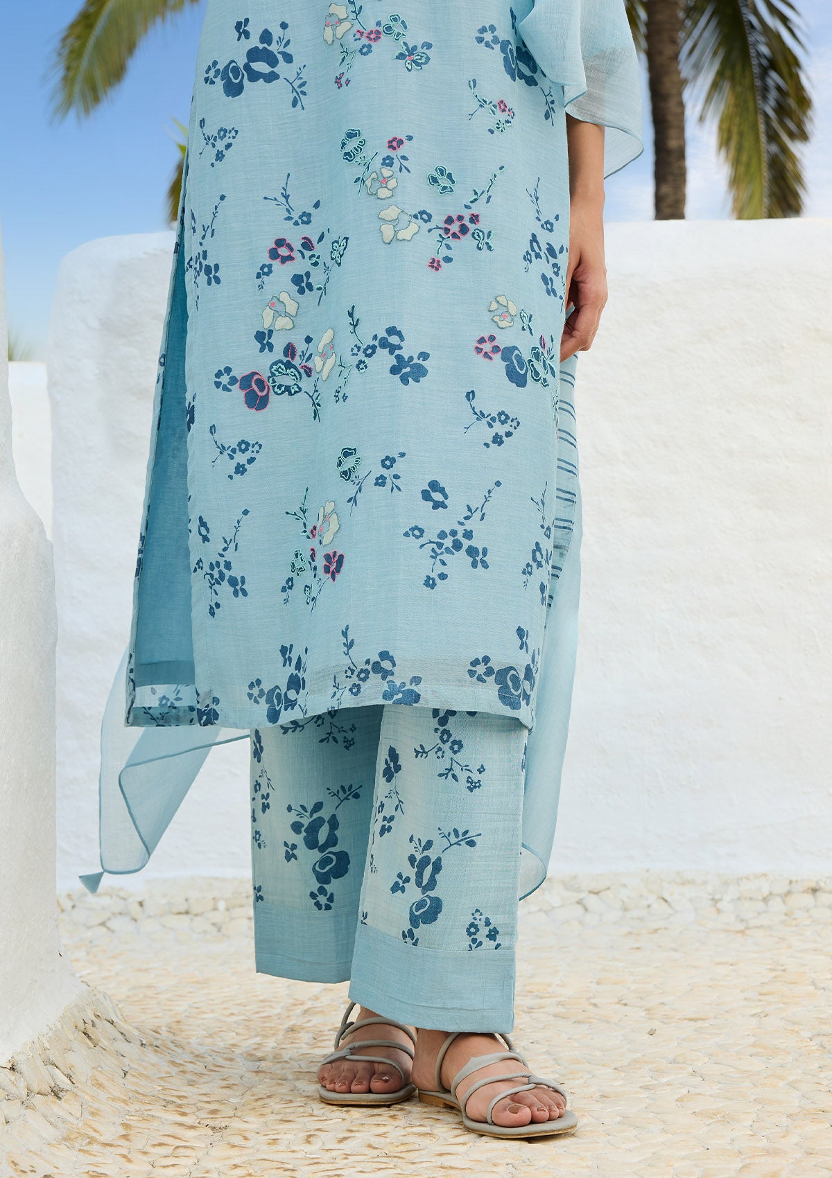 Sky Floral Kurta Set