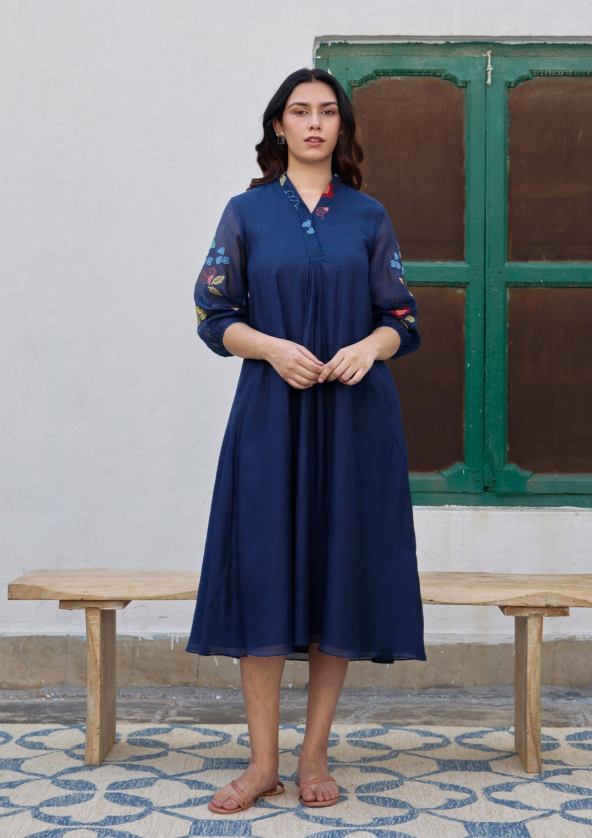 Midnight Blue Applique Dress