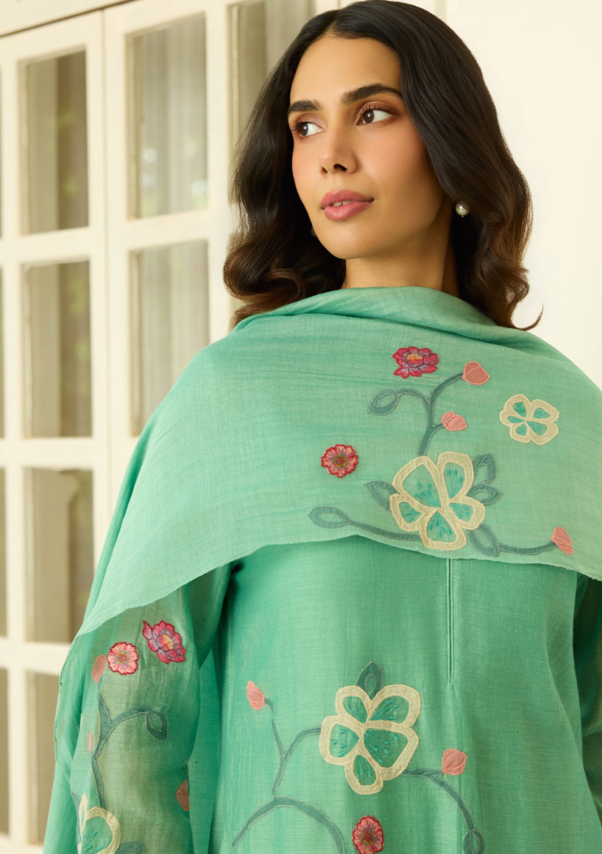 Mint Applique Kurta Set