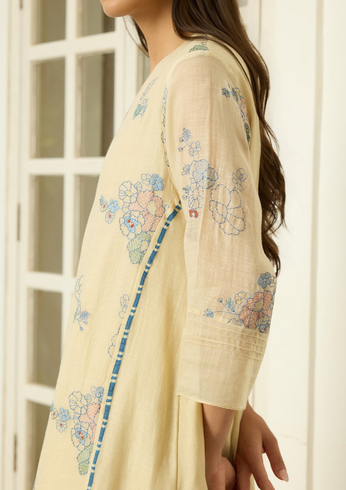 Ecru Thread Embroidered Co-ord set