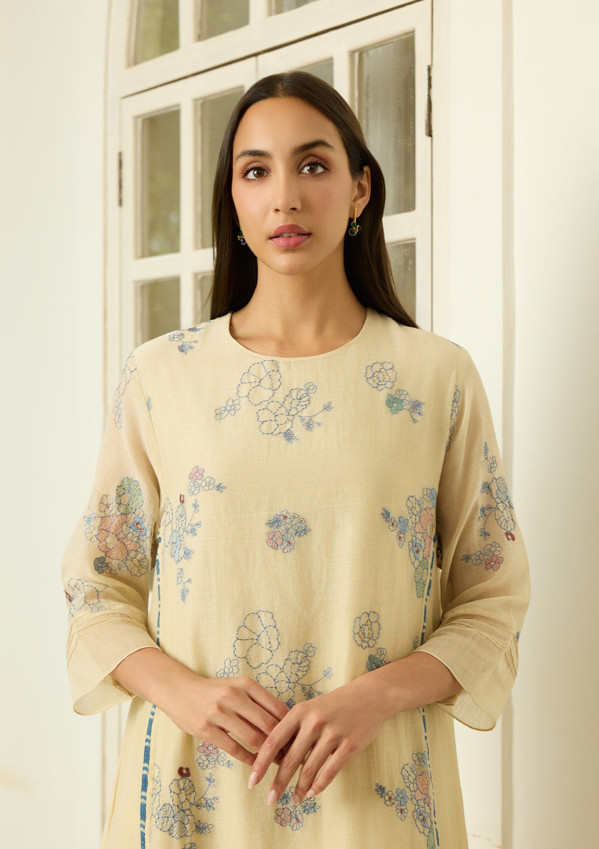 Ecru Thread Embroidered Co-ord set