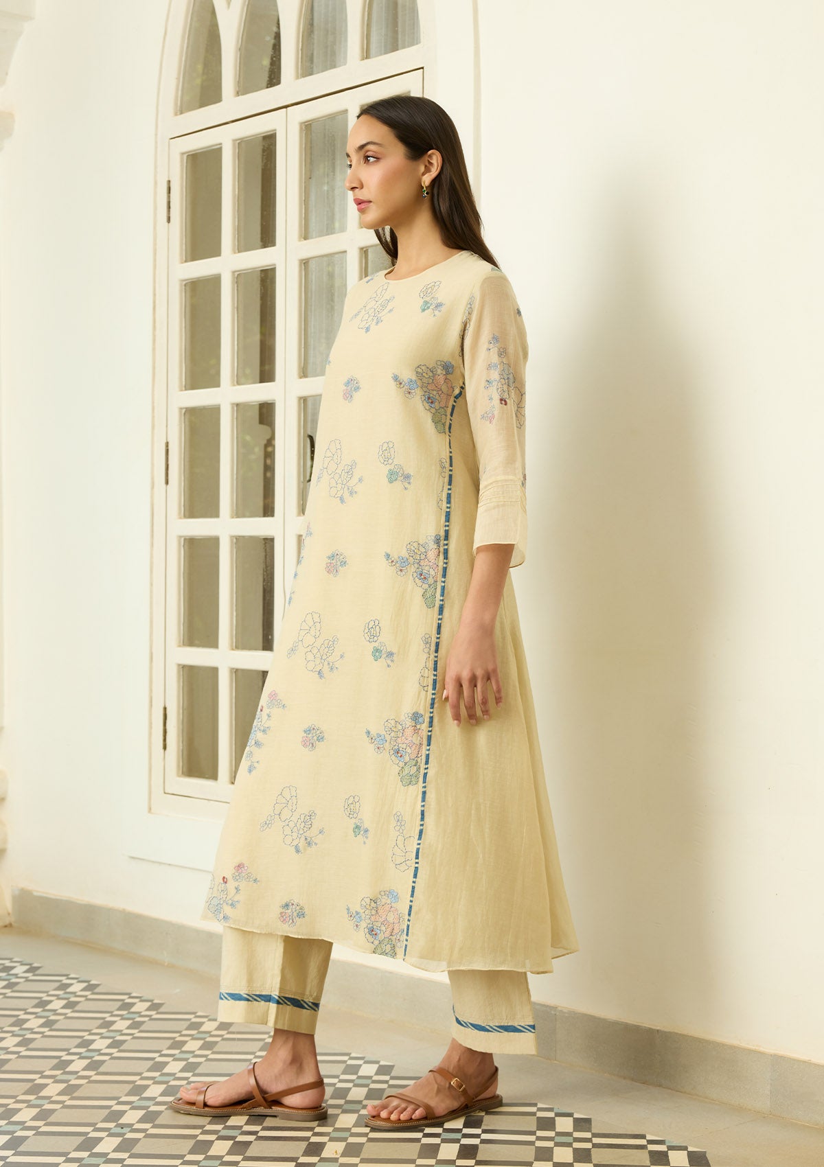 Ecru Thread Embroidered Co-ord set
