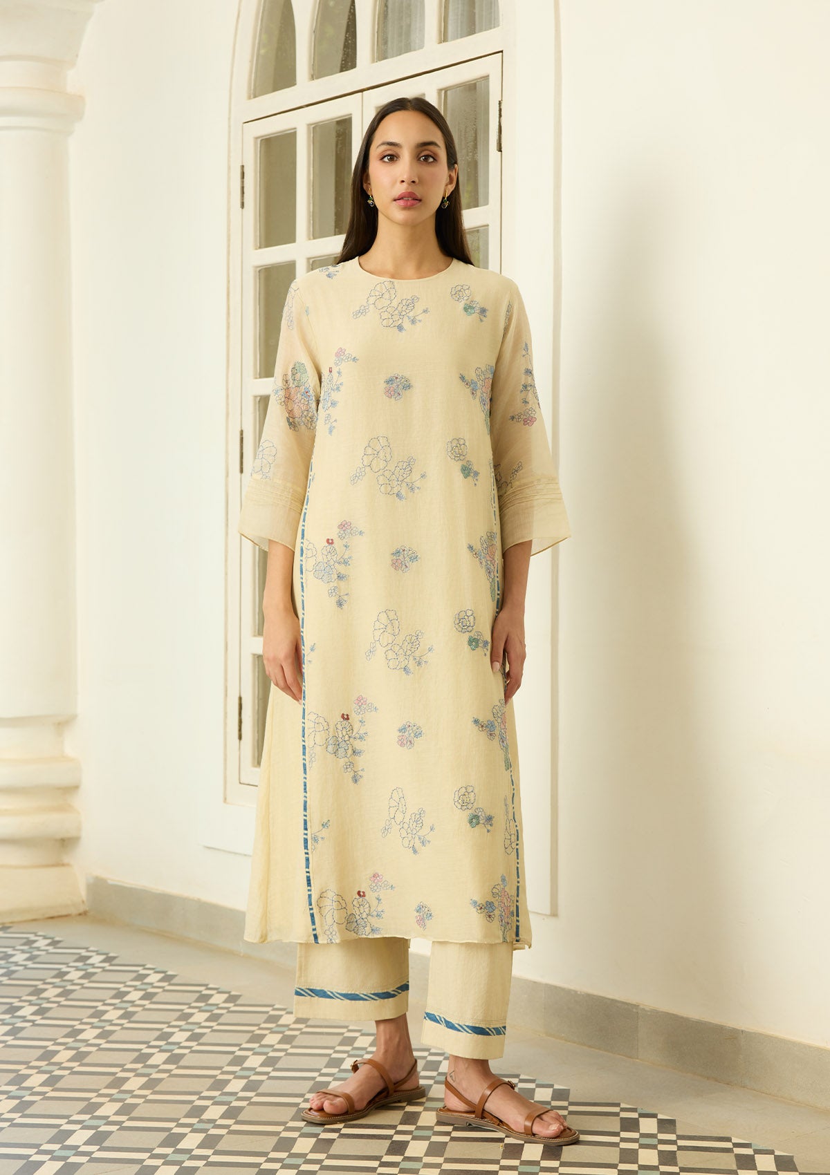 Ecru Thread Embroidered Co-ord set