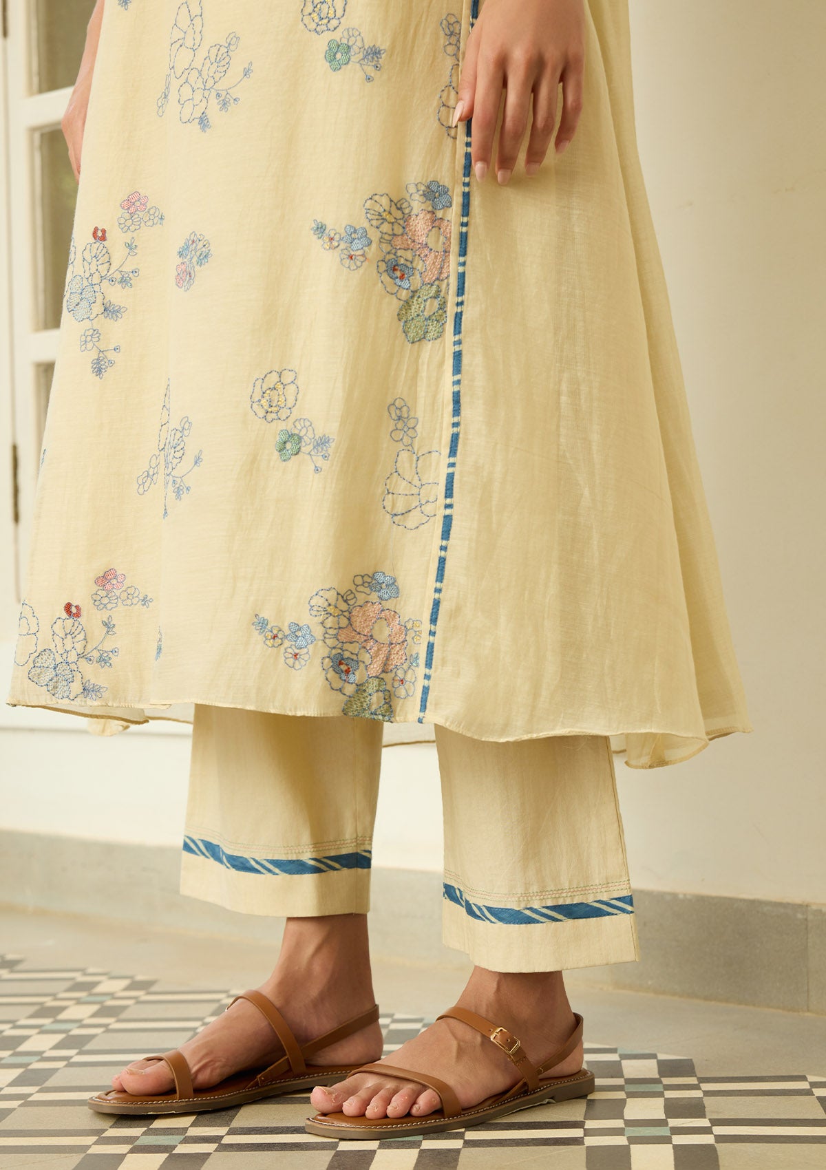 Ecru Thread Embroidered Co-ord set