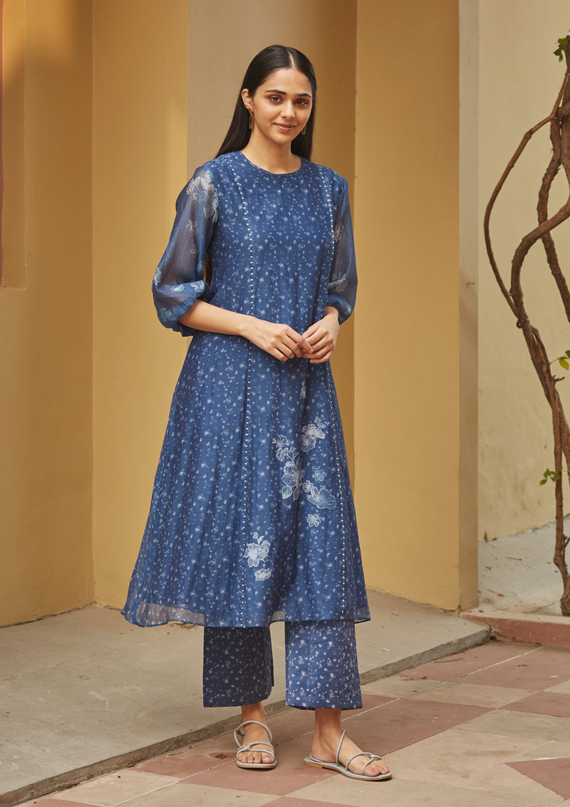 Indigo Floral Printed Co-ord Set