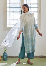 Sky Printed Kantha Kurta Set