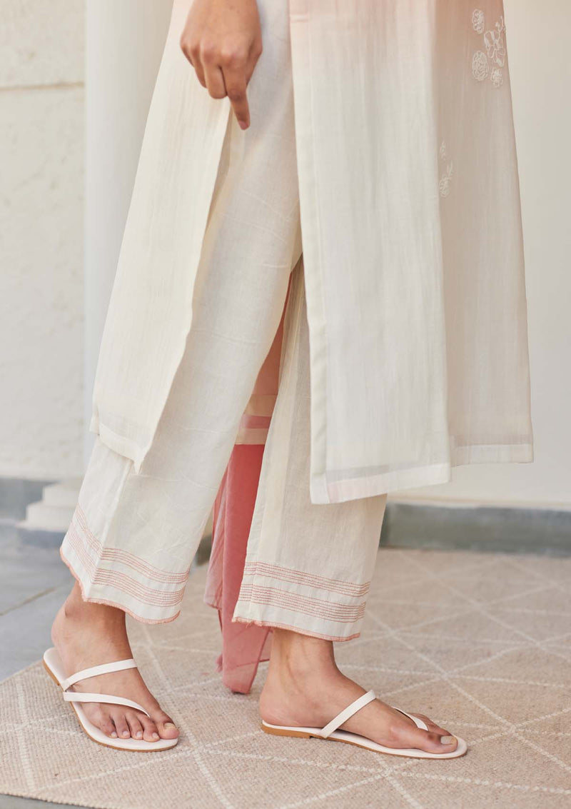 Hibiscus and Pearl Ombre Kurta Set