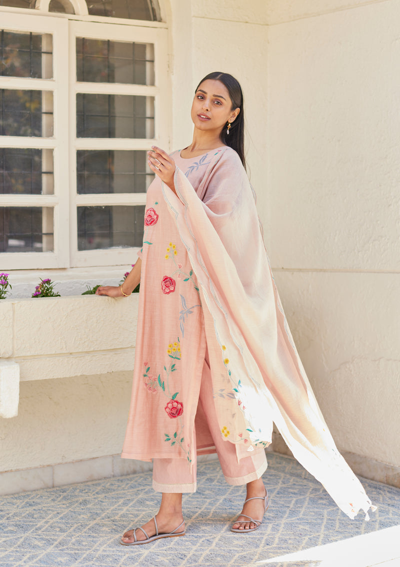 Blush Applique Kurta Set