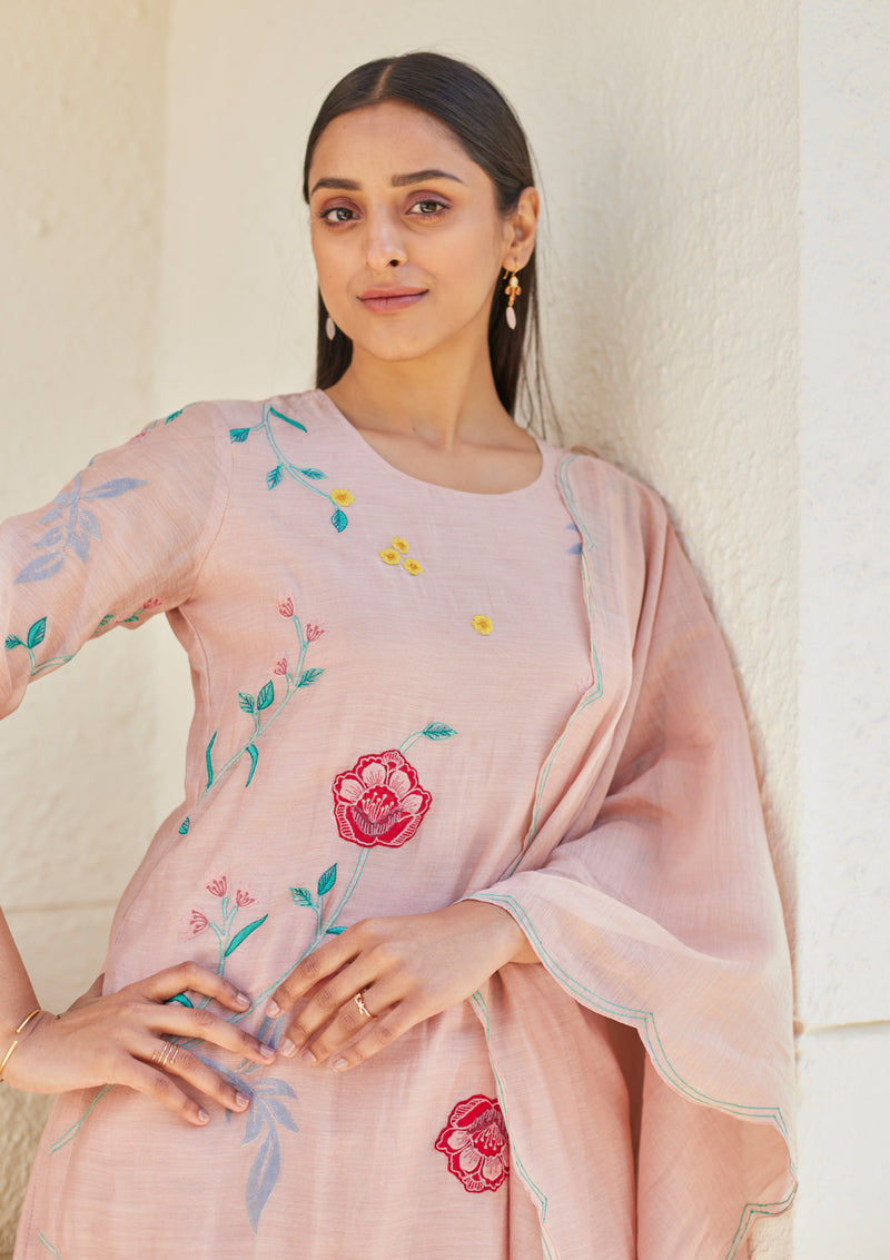 Blush Applique Kurta Set