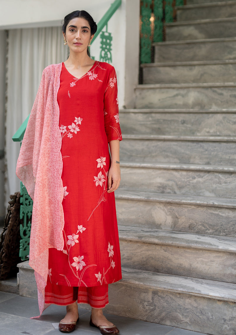 Poppy Applique Kurta Set