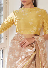 Fawn Printed Saree